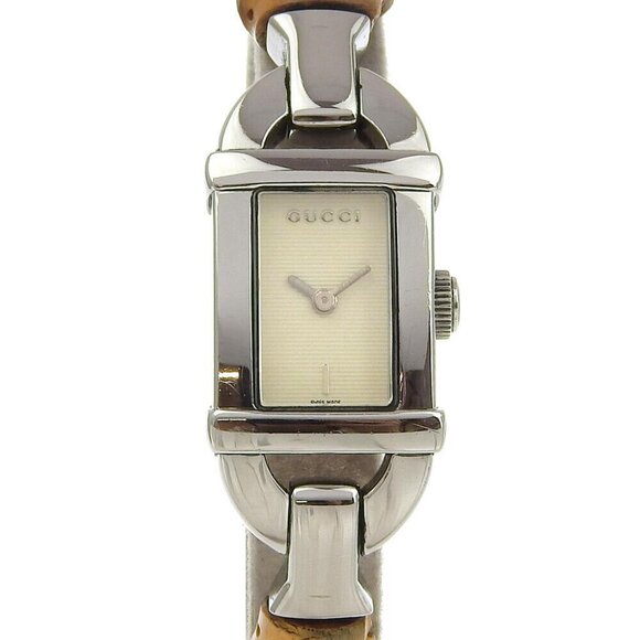 GUCCI Watches 6800L IvoryDial Stainless Steel/Bamboo Quartz Analog display... - Picture 1 of 8